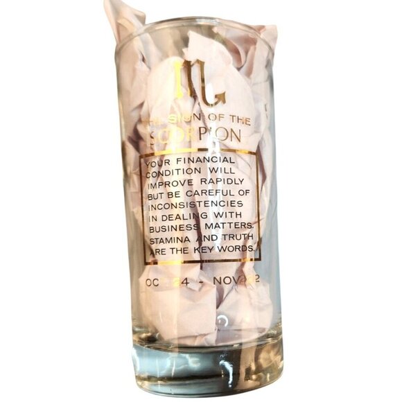 Vintage Mid-Century Libby Zodiac Highball Glasses 23kt Gold  Design Set Of 12 As - Picture 3 of 15